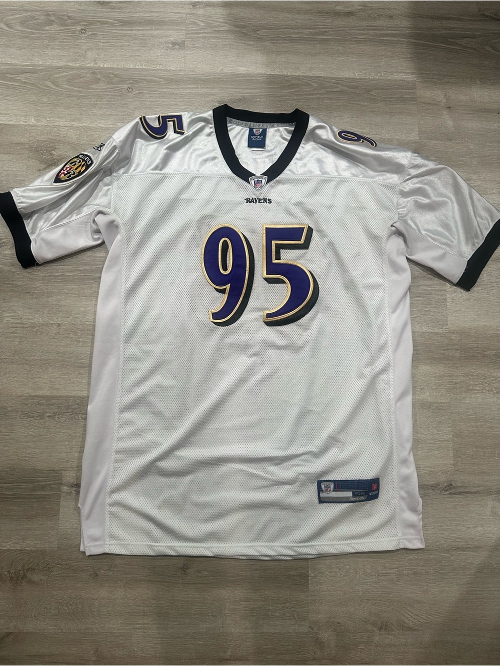 N124 Rare NFL Size 56 Authentic Stitched Ravens Jersey Reebok #95 Johnson
